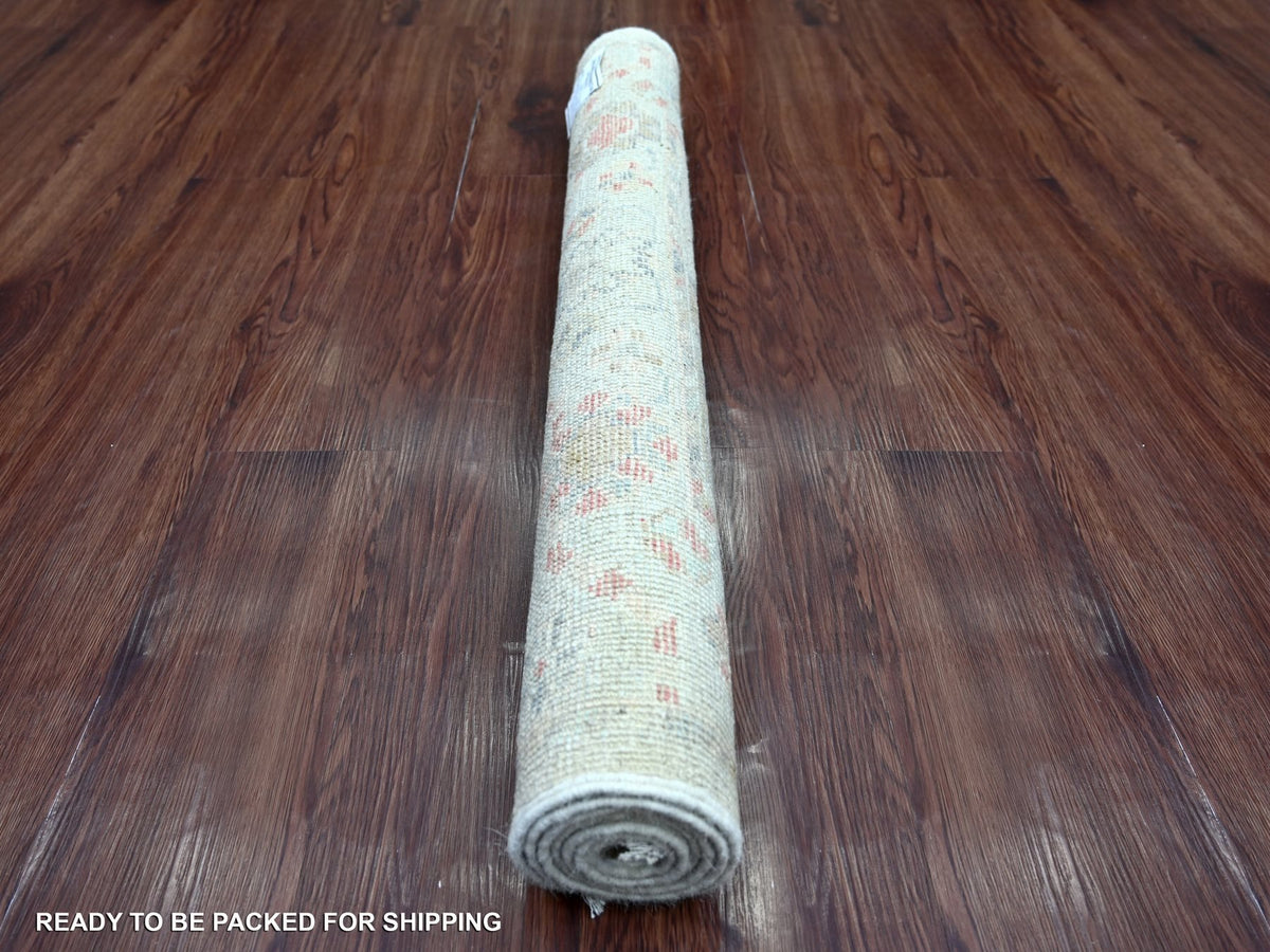 Oushak Oushak hand-knotted wool rug in Gray & Light Blue, 3'1" x 5' — SKU O022757 (view 4)