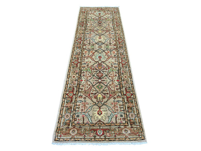 Brown 2'8" x 8'3" Tribal & Geometric Hand knotted Wool Rug - Sku: O022759