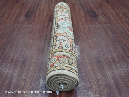 Brown 2'8" x 8'3" Tribal & Geometric Hand knotted Wool Rug - Sku: O022759