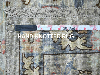 Grey 3'0" x 5'2" Tribal & Geometric Hand knotted Wool Rug - Sku: O022760