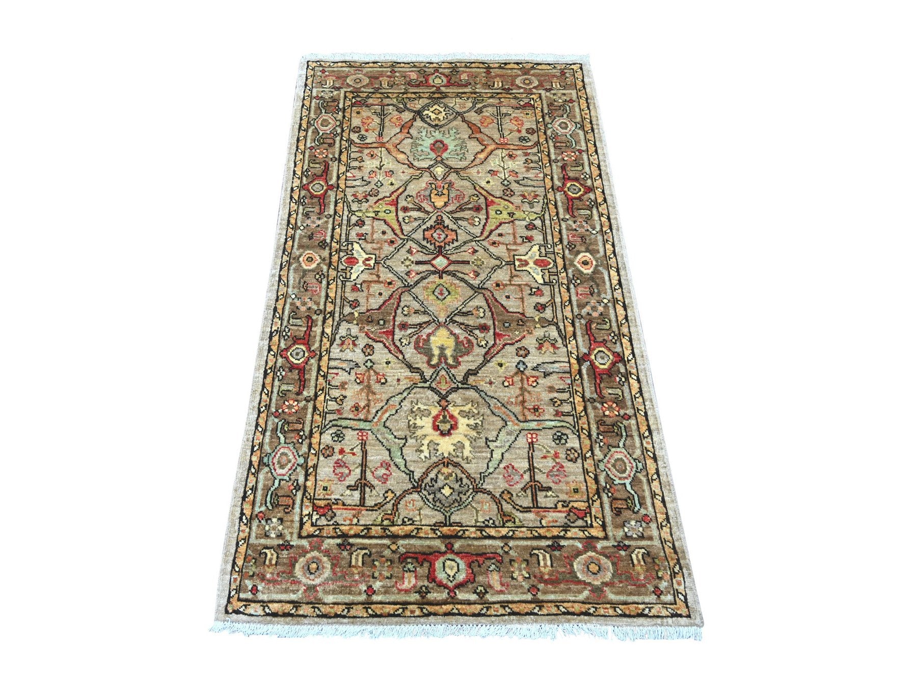Brown 2'9" x 4'10" Tribal & Geometric Hand knotted Wool Rug - Sku: O022761