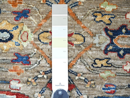 Brown 3'2" x 4'9" Tribal & Geometric Hand knotted Wool Rug - Sku: O022767