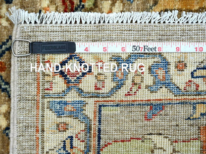 Brown 3'2" x 4'9" Tribal & Geometric Hand knotted Wool Rug - Sku: O022767