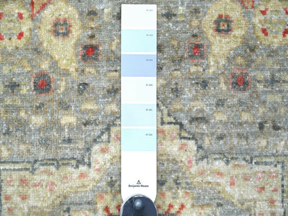 Mamluk Mamluk hand-knotted wool rug in Gray & Green, 3'10" x 5'10" — SKU O022768 (view 3)