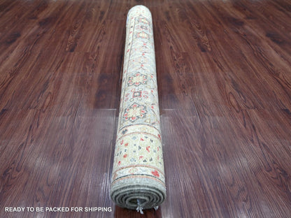 Mamluk Mamluk hand-knotted wool rug in Gray & Green, 3'10" x 5'10" — SKU O022768 (view 4)