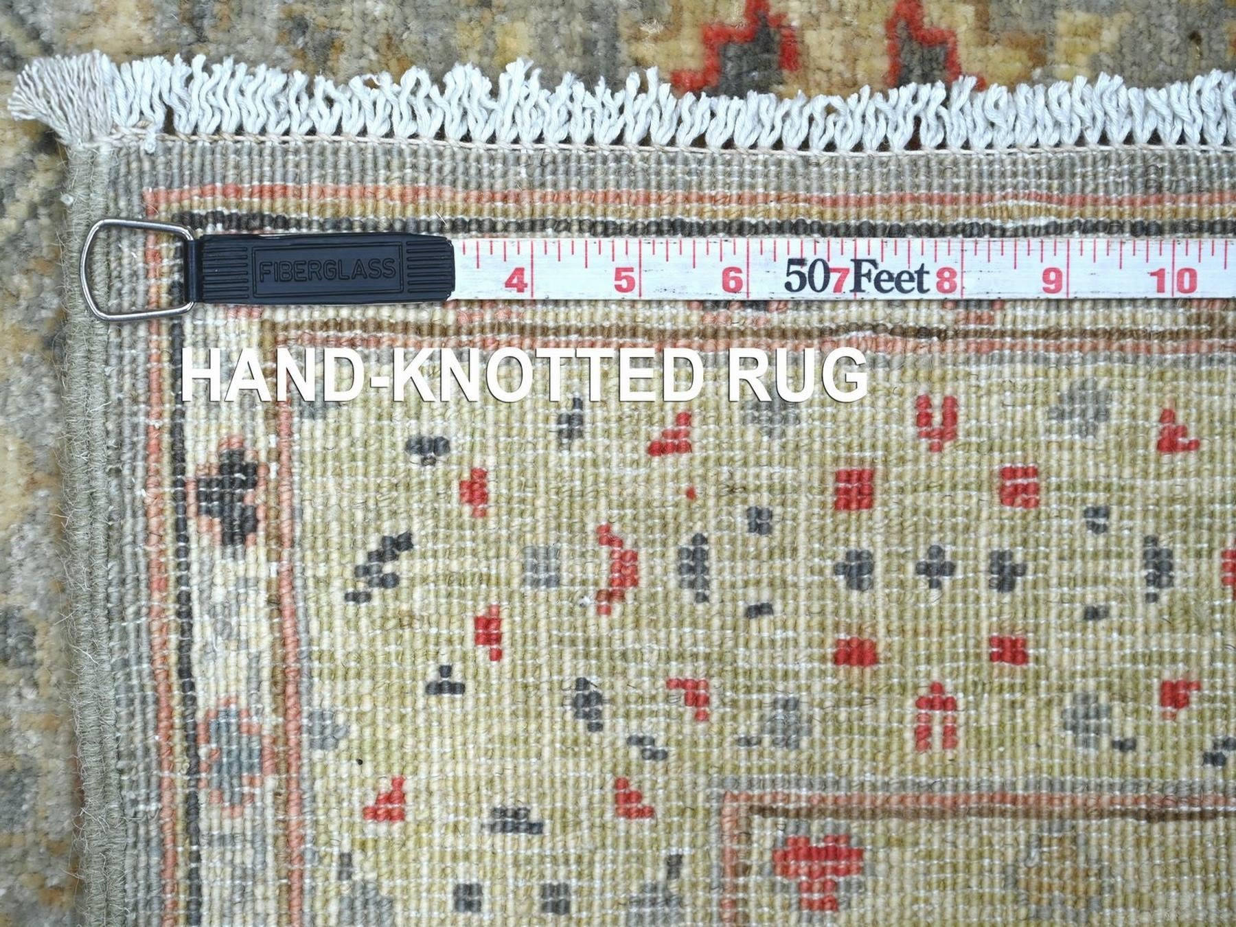 Mamluk Mamluk hand-knotted wool rug in Gray & Green, 3'10" x 5'10" — SKU O022768 (view 6)