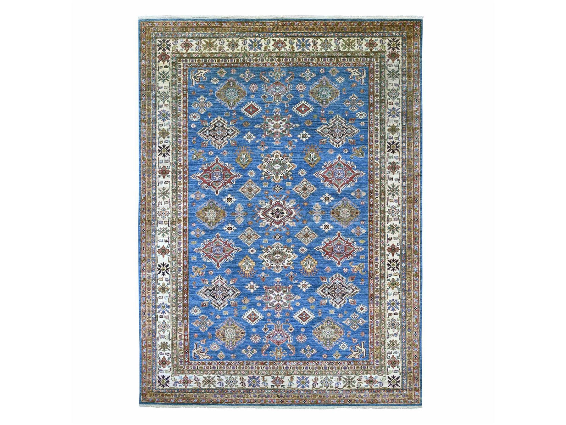 Blue 8'11" x 12'2" Tribal & Geometric Hand knotted Wool Rug - Sku: O022770
