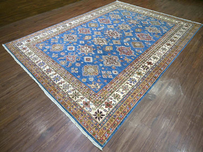 Blue 8'11" x 12'2" Tribal & Geometric Hand knotted Wool Rug - Sku: O022770