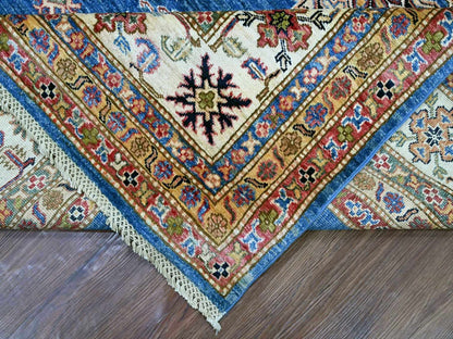 Blue 8'11" x 12'2" Tribal & Geometric Hand knotted Wool Rug - Sku: O022770
