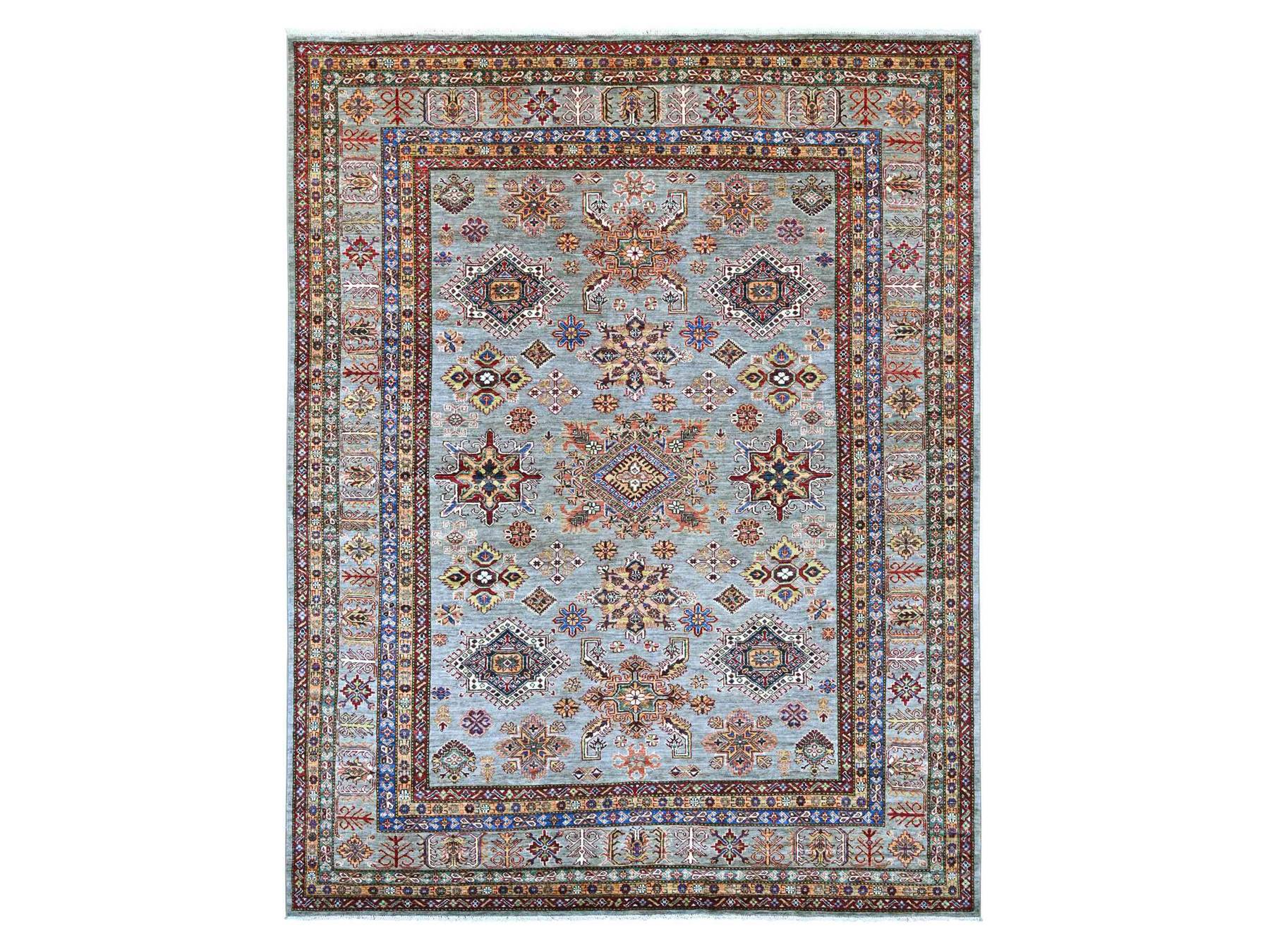 Kazak Kazak hand-knotted wool rug in Gray, 8'1" x 10'3" — SKU O022771