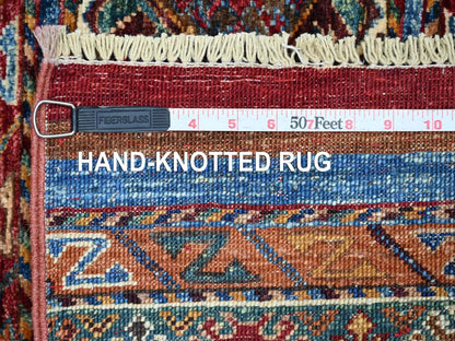 Kazak Tribal & Geometric hand-knotted wool runner in Multicolored, 2'8" x 6'1" — SKU O022772 (view 6)