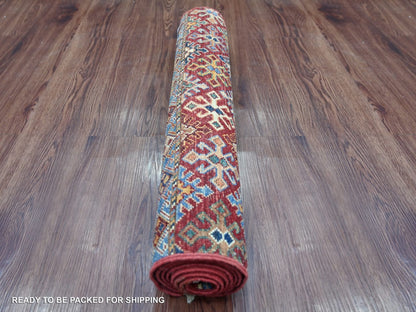 Kazak Tribal & Geometric hand-knotted wool runner in Multicolored, 2'5" x 6'7" — SKU O022774 (view 4)