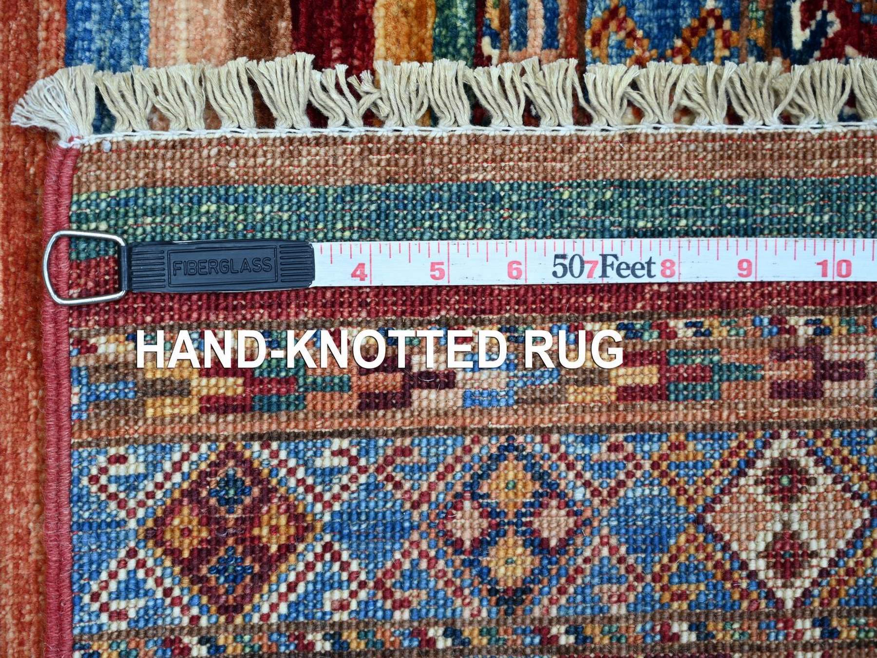 Kazak Tribal & Geometric hand-knotted wool runner in Multicolored, 2'5" x 6'7" — SKU O022774 (view 6)