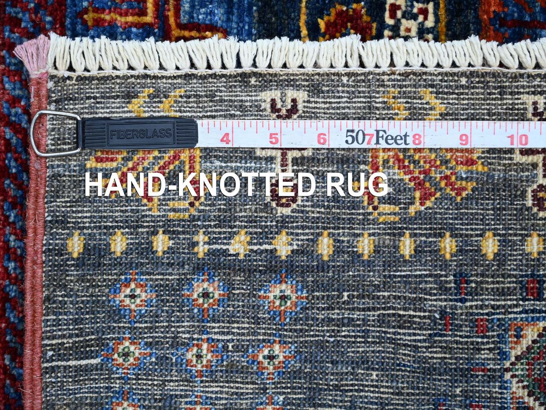 Gabbeh Tribal & Geometric hand-knotted wool rug in Multicolored, 5'8" x 8'10" — SKU O022775 (view 6)