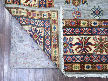 Grey 5'8" x 8'5" Tribal & Geometric Hand knotted Wool Rug - Sku: O022777