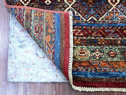 Kazak Tribal & Geometric hand-knotted wool rug in Multicolored, 2'8" x 3'8" — SKU O022780 (view 2)