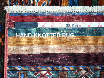 Kazak Tribal & Geometric hand-knotted wool rug in Multicolored, 2'8" x 3'8" — SKU O022780 (view 6)