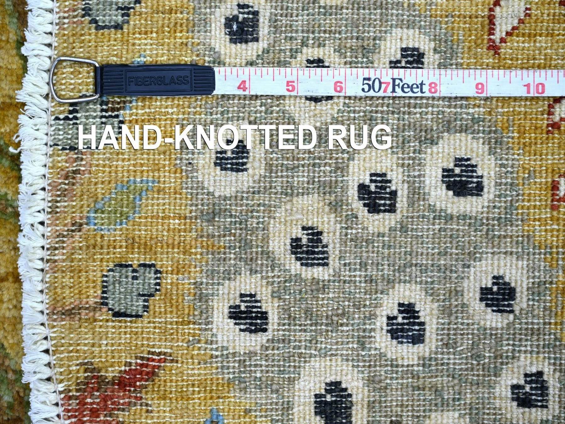 Peshawar Oushak hand-knotted wool rug in Yellow, 5'1" x 5'1" — SKU O022782 (view 6)