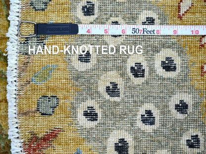 Peshawar Oushak hand-knotted wool rug in Yellow, 5'1" x 5'1" — SKU O022782 (view 6)
