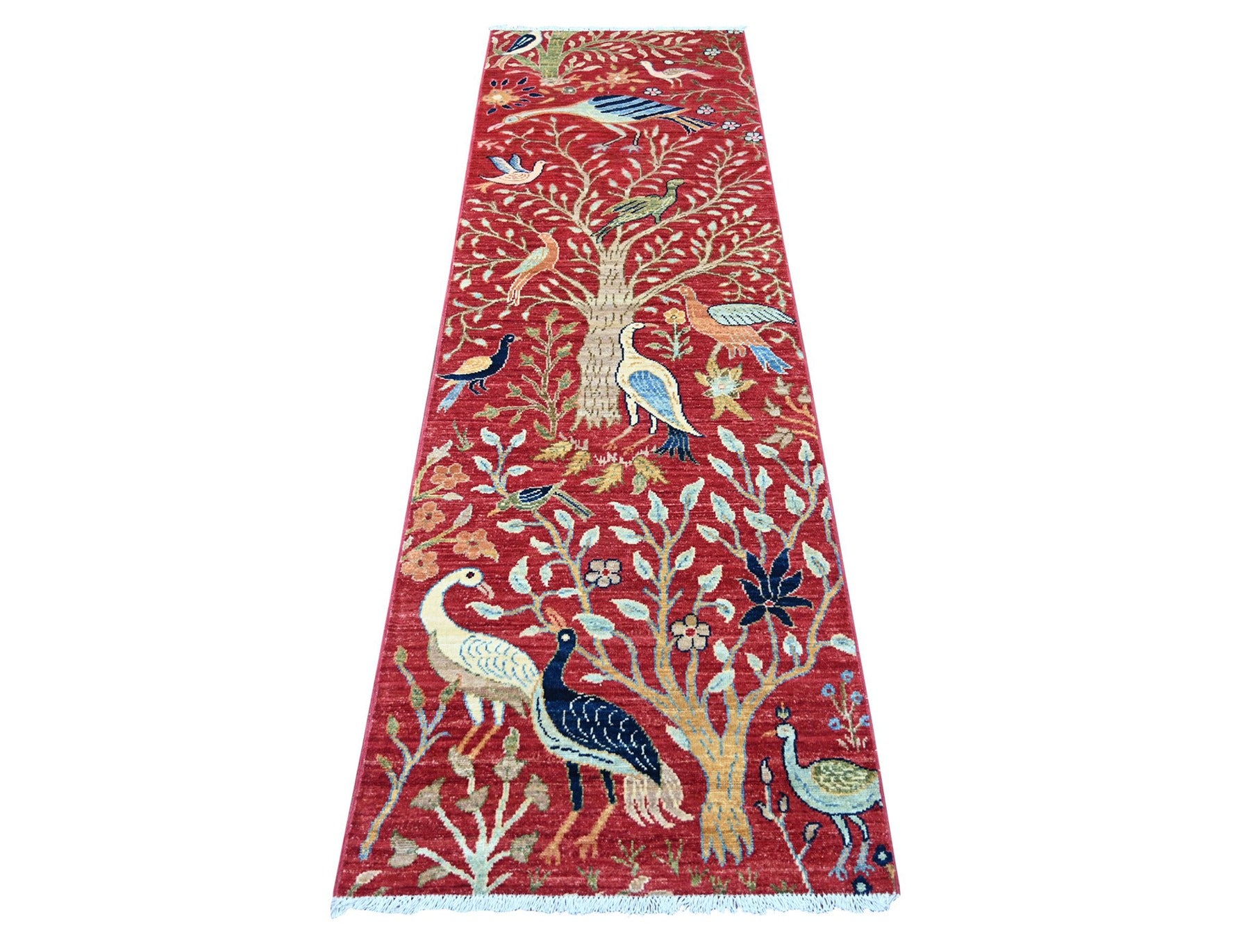 Peshawar Oushak hand-knotted wool runner in Red, 2'6" x 7'11" — SKU O022783