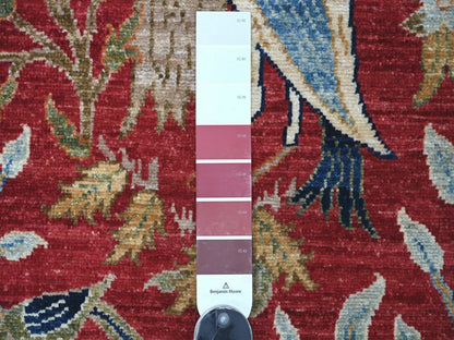 Peshawar Oushak hand-knotted wool runner in Red, 2'6" x 7'11" — SKU O022783 (view 3)
