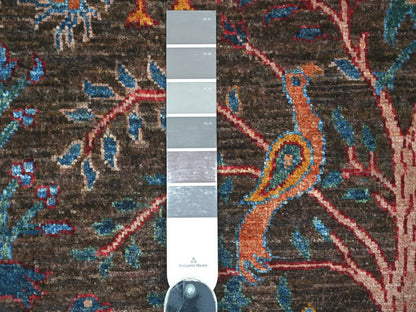 Brown 5'0" x 6'7" Oushak And Peshawar Hand knotted Wool Rug - Sku: O022784