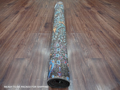 Brown 5'0" x 6'7" Oushak And Peshawar Hand knotted Wool Rug - Sku: O022784