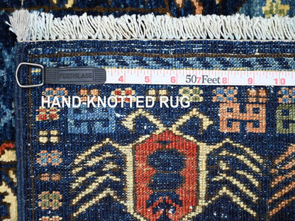 Blue 2'10" x 11'9" Tribal & Geometric Hand knotted Wool Rug - Sku: O022787