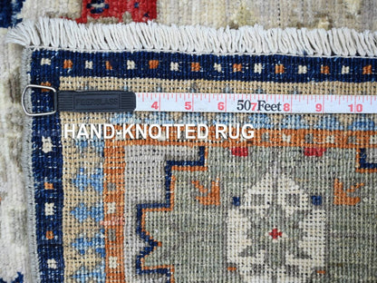 Ersari Tribal & Geometric hand-knotted wool rug in Gray & Yellow, 3'2" x 4'10" — SKU O022788 (view 6)