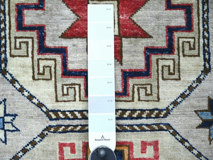 Ersari Tribal & Geometric hand-knotted wool runner in Ivory & Colorful, 2'8" x 7'10" — SKU O022789 (view 3)