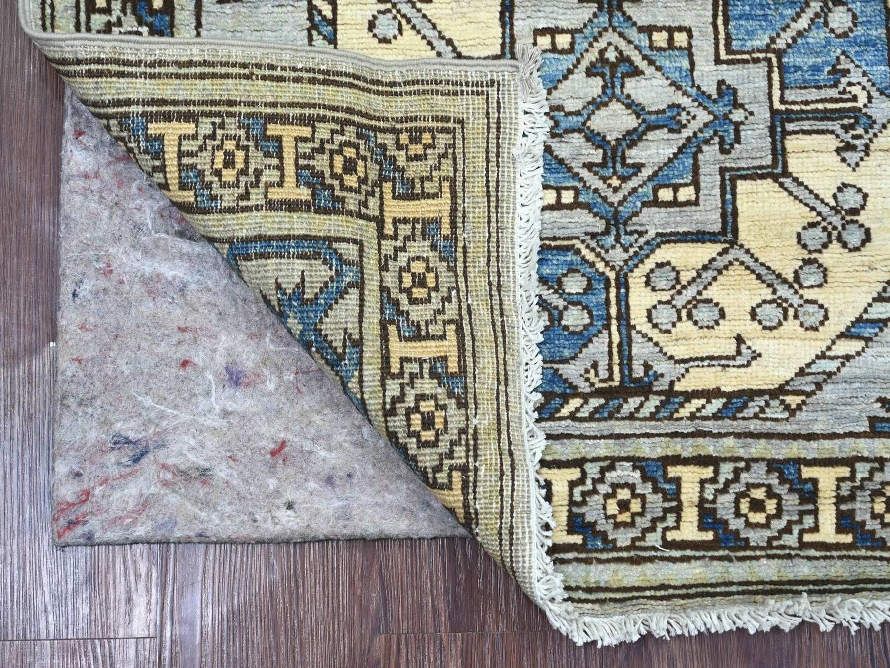 Grey 2'9" x 6'0" Tribal & Geometric Hand knotted Wool Rug - Sku: O022790