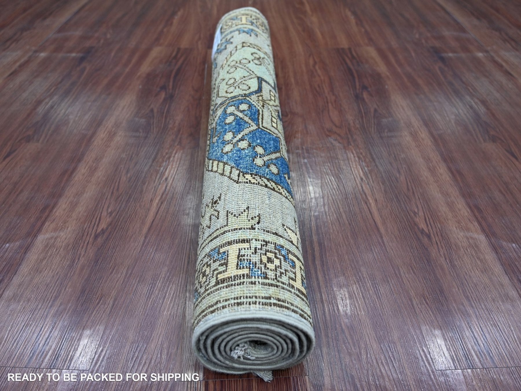 Ersari Tribal & Geometric hand-knotted wool runner in Gray & Ivory, 2'9" x 6' — SKU O022790 (view 4)