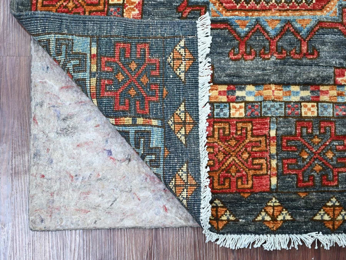 Ersari Tribal & Geometric hand-knotted wool rug in Gray, 3'1" x 5'1" — SKU O022791 (view 2)