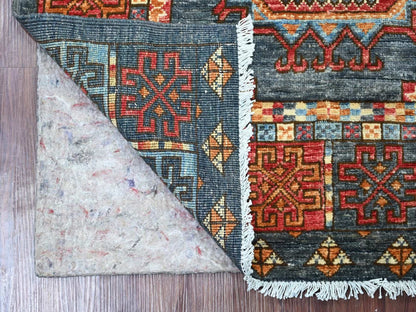 Ersari Tribal & Geometric hand-knotted wool rug in Gray, 3'1" x 5'1" — SKU O022791 (view 2)