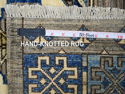 Ersari Tribal & Geometric hand-knotted wool rug in Gray & Blue, 3' x 4'8" — SKU O022794 (view 6)