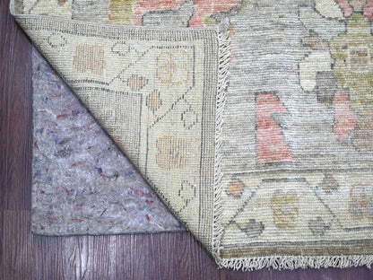 Brown 9'1" x 11'9" Oushak And Peshawar Hand knotted Wool Rug - Sku: O022796