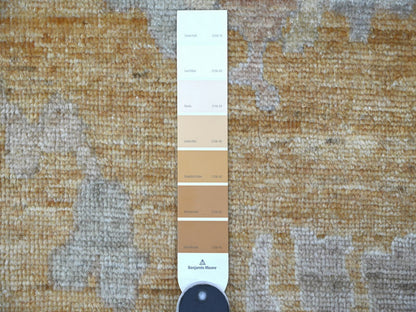 Brown 8'9" x 11'9" Oushak And Peshawar Hand knotted Wool Rug - Sku: O022797