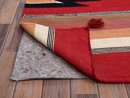 Red 12'1" x 14'2" Flat Weave Hand woven Wool Rug - Sku: O02279