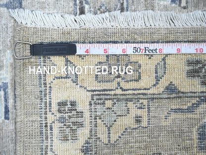 Heriz Oushak hand-knotted wool runner in Gray & Ivory, 2'7" x 6'3" — SKU O022802 (view 6)
