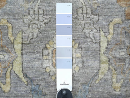 Heriz Oushak hand-knotted wool runner in Gray & Ivory, 2'9" x 6' — SKU O022804 (view 3)