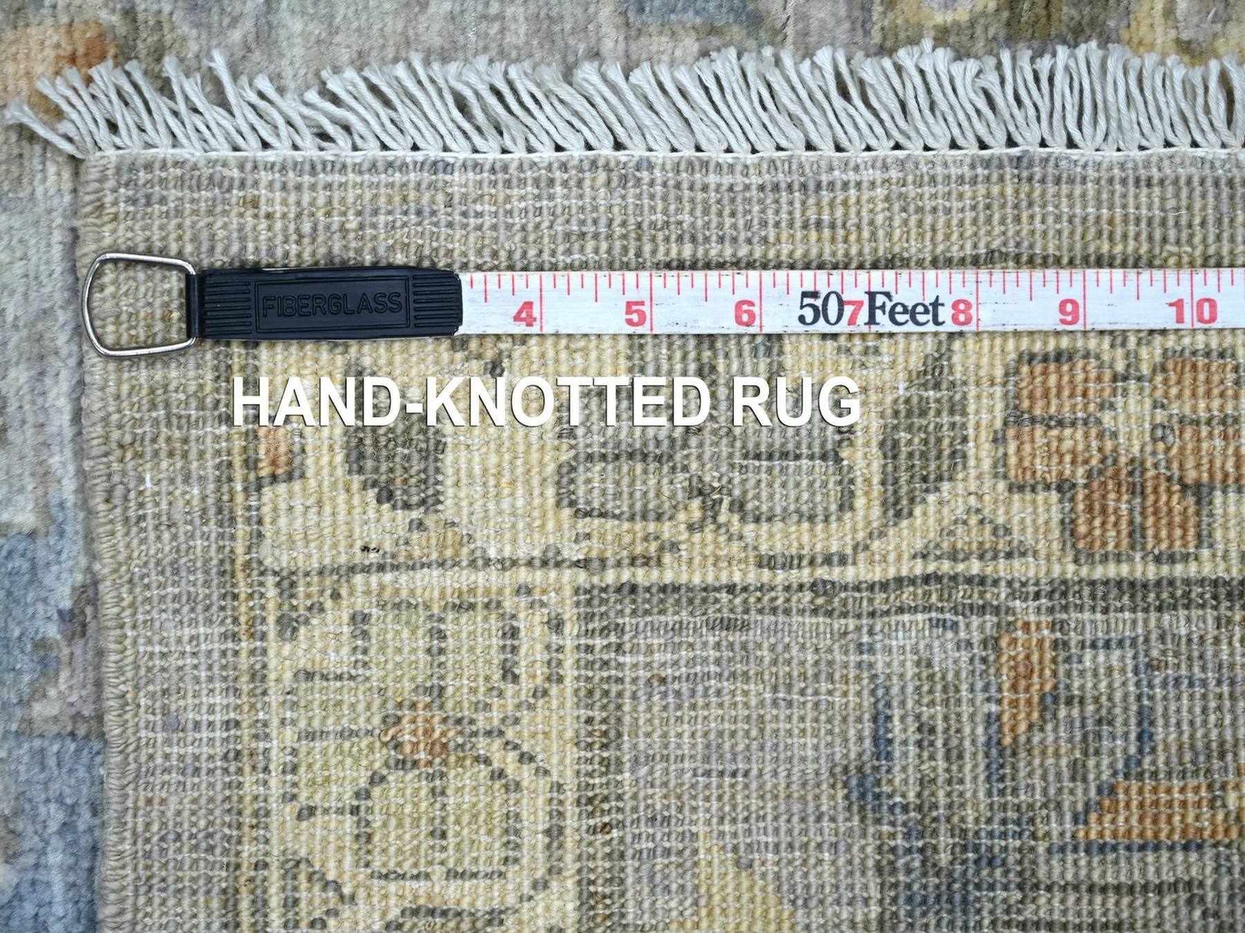 Heriz Oushak hand-knotted wool runner in Gray & Ivory, 2'9" x 6' — SKU O022804 (view 6)