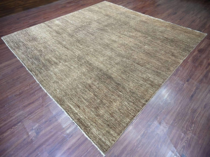 Brown 9'9" x 9'9" Modern and Contemporary Hand knotted Wool Rug - Sku: O022806
