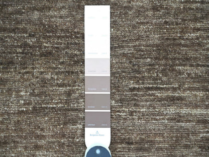Brown 9'9" x 9'9" Modern and Contemporary Hand knotted Wool Rug - Sku: O022806