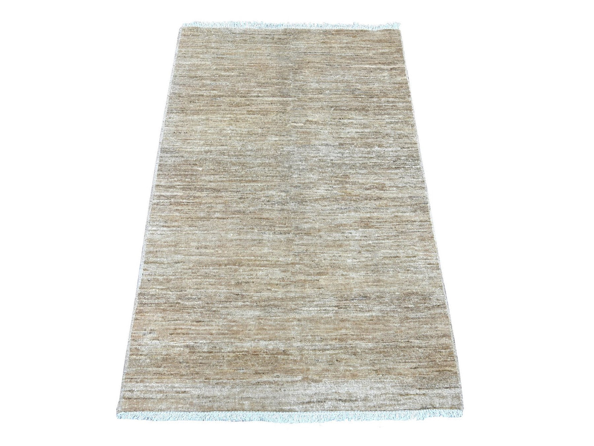 Modern / Contemporary hand-knotted wool rug in Brown, 2'11" x 4'7" — SKU O022807