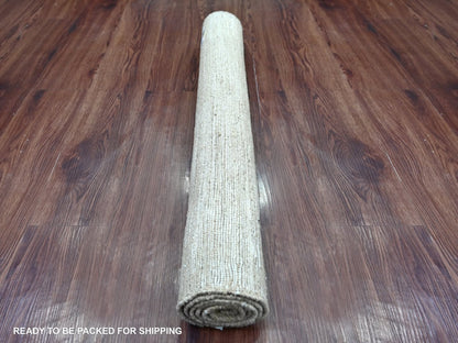 Brown 2'11" x 4'7" Modern and Contemporary Hand knotted Wool Rug - Sku: O022807