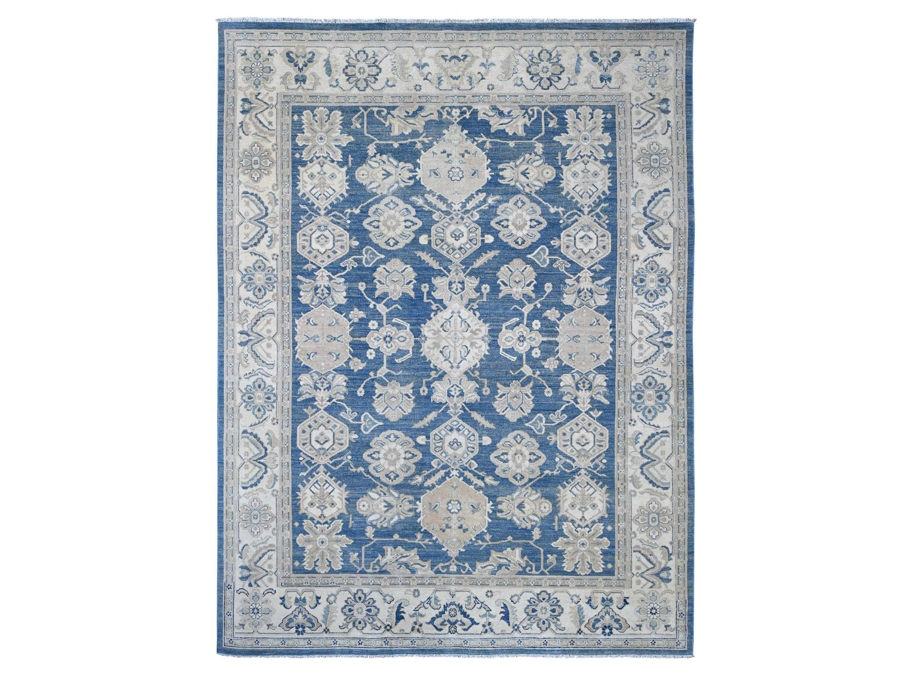 Blue 8'11" x 11'8" Kazak Hand knotted Wool Rug - Sku: O022809