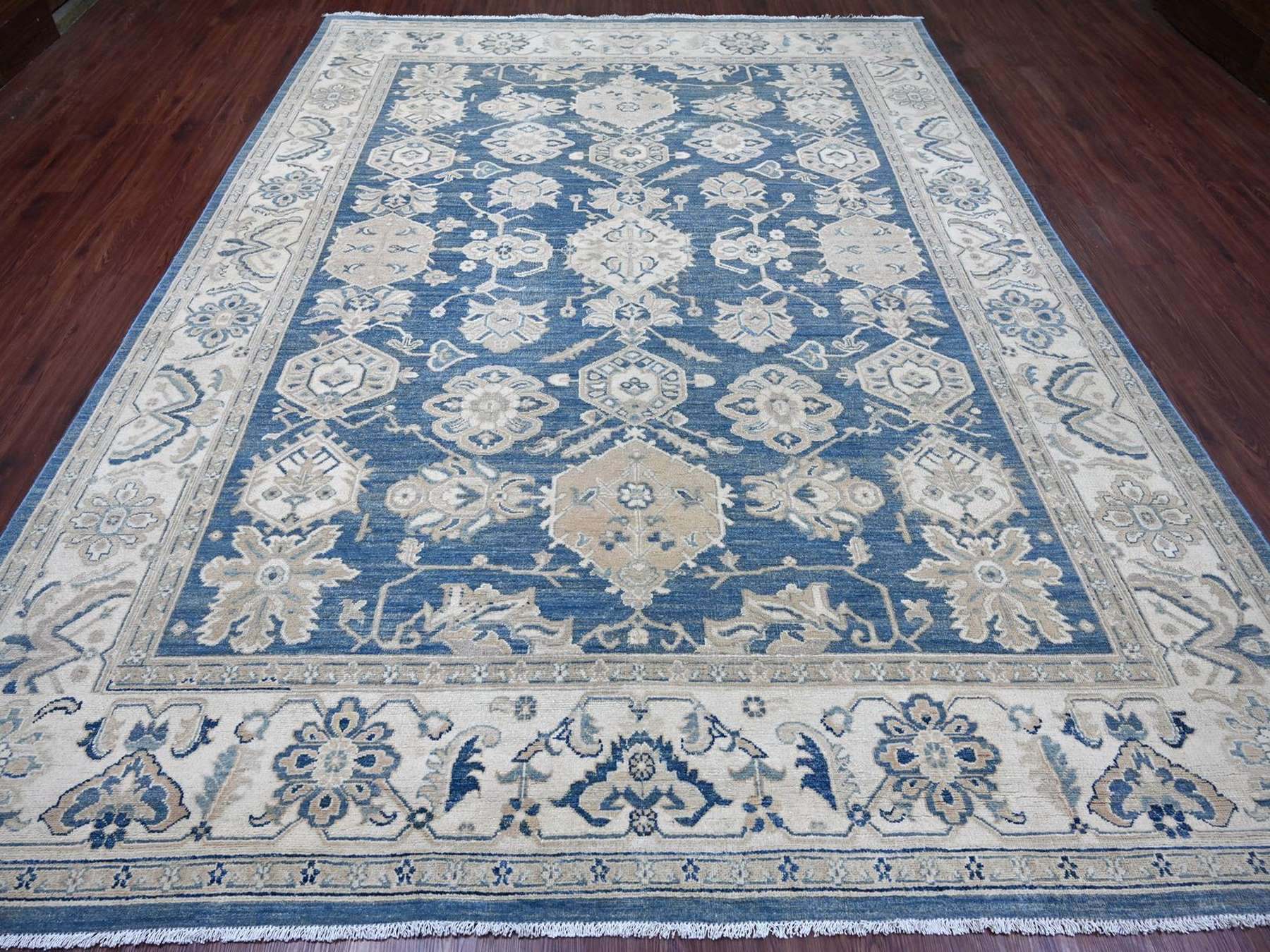 Blue 8'11" x 11'8" Kazak Hand knotted Wool Rug - Sku: O022809