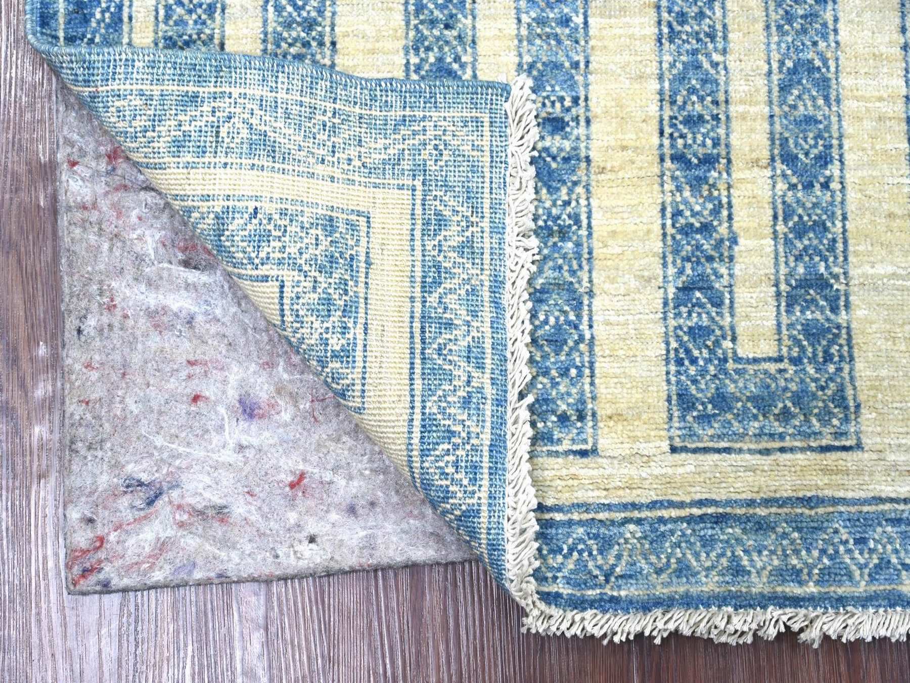 Blue 4'11" x 5'11" Oushak And Peshawar Hand knotted Wool Rug - Sku: O022813