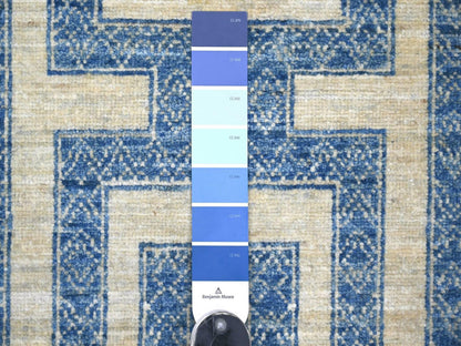 Peshawar Oushak hand-knotted wool rug in Blue, 4'11" x 5'11" — SKU O022813 (view 3)