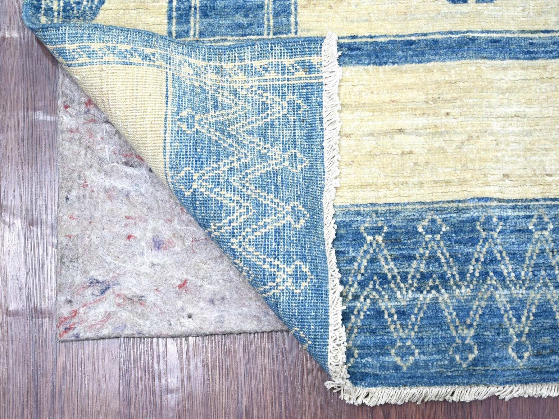 Blue 5'11" x 8'10" Oushak And Peshawar Hand knotted Wool Rug - Sku: O022815